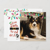 いけな親愛おもしろいDog Santa Letter Photo Dog Name シーズンポストカード (正面/裏面)