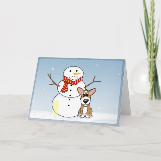 いけな雪だるまコルギクリスマスカード2 シーズンカード (正面)