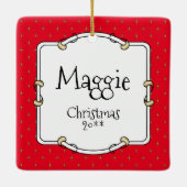 いけな&ニース古いイギリスのシープドッグ（グレー1） セラミックオーナメント (裏面)