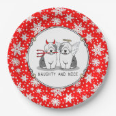 いけな&ニース古いイギリスのシープドッグ（グレー1） ペーパープレート (正面)