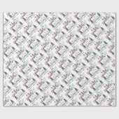 いけな&ニース古いイギリスのシープドッグ(グレー1) ラッピングペーパー (フラット)