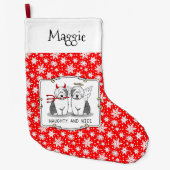 いけな&ニース古いイギリスのシープドッグ(グレー1) ラージクリスマスストッキング (正面)