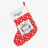 いけな&ニース古いイギリスのシープドッグ(グレー1) ラージクリスマスストッキング (裏面 (吊り時))