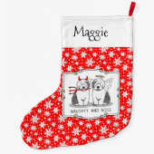 いけな&ニース古いイギリスのシープドッグ(グレー1) ラージクリスマスストッキング (裏面)