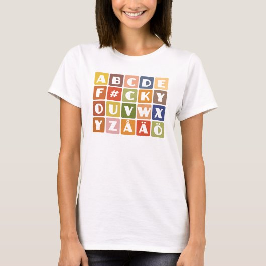 いけなAlphabetsシャツ – スタイルとカラーを選択 Tシャツ (正面)