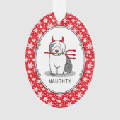 いけなDevil Old English Sheepdog (Gray 1) オーナメント (正面)