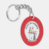 いけなDevil Old English Sheepdog (Gray 1) キーホルダー (正面左)