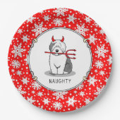 いけなDevil Old English Sheepdog (Gray 1) ペーパープレート (正面)