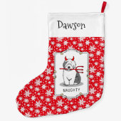 いけなDevil Old English Sheepdog (Gray 1) ラージクリスマスストッキング (裏面)