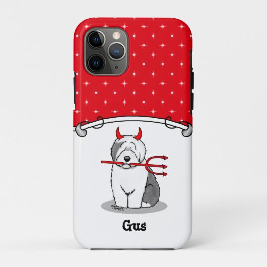 いけなDevil Old English Sheepdog (Gray 1) Case-Mate iPhoneケース (裏面)