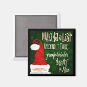 いけなNice List Santa Christmas Holiday マグネット (正面/裏面)