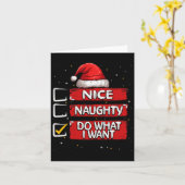 いけなSanta Cのクリスマスリスト カード (黄色い花)