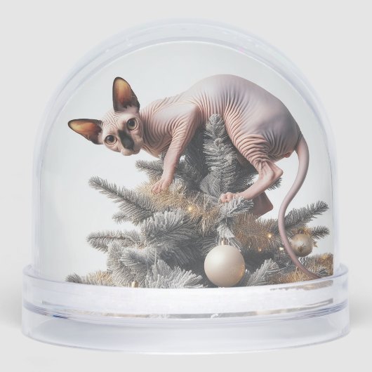 いけなSphynx Christmas Cat Snow Globe (正面)