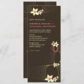 いけばなピンクフランギパニ熱帯結婚式の招待 招待状 (正面/裏面)