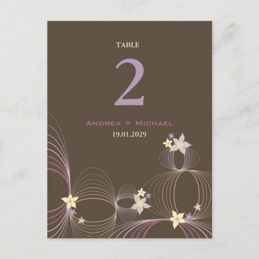 いけばなフランギパニパープルトロピカルフラワー結婚ズ ポストカード (正面)