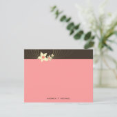 いけばなフランギパニピンクのトロピカルフラワー結婚ズ サンキューカード (スタンド正面)