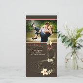 いけばなフランギパニピンクのトロピカルフラワー結婚ズ セーブザデート (スタンド正面)