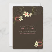 いけばなフランギパニピンクのトロピカルフラワー結婚ズ 招待状 (裏面)