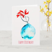 いけばな水彩青花器 カード (黄色い花)