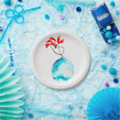 いけばな水彩青花器 ペーパープレート (パーティー)