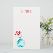 いけばな水彩青花器 便箋 (スタンド正面)