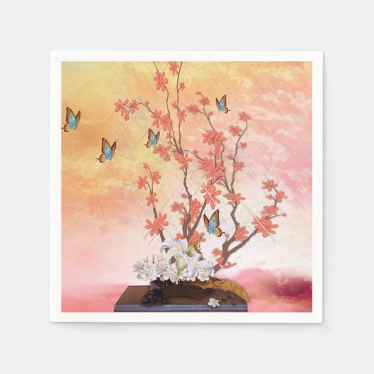 いけばな表示 スタンダードカクテルナプキン (正面)