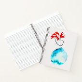 いけばな青い花瓶の水彩画 ノートブック (内部)