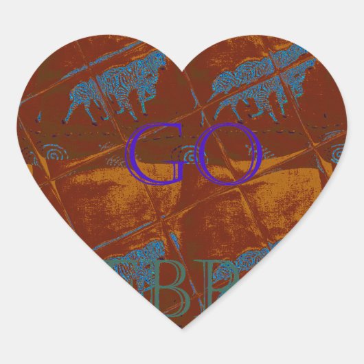 いこう!シマウマサファリ アートプリント/グラフィック ハートシール (正面)