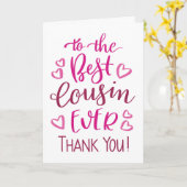 いこ最高のはピンクのタイポグラフィに感謝 カード (黄色い花)