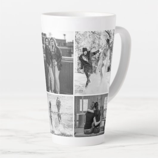 いこ最高のEver引用文パーソナライズされた写真コラージュ カフェラテマグ (右アングル)
