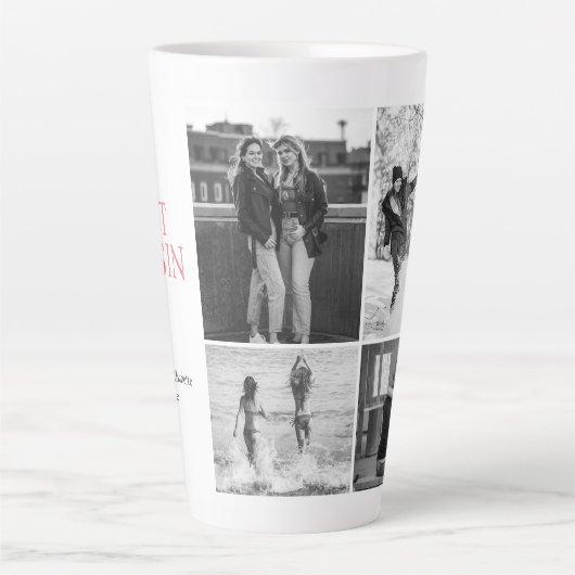 いこ最高のEver引用文パーソナライズされた写真コラージュ カフェラテマグ (正面)