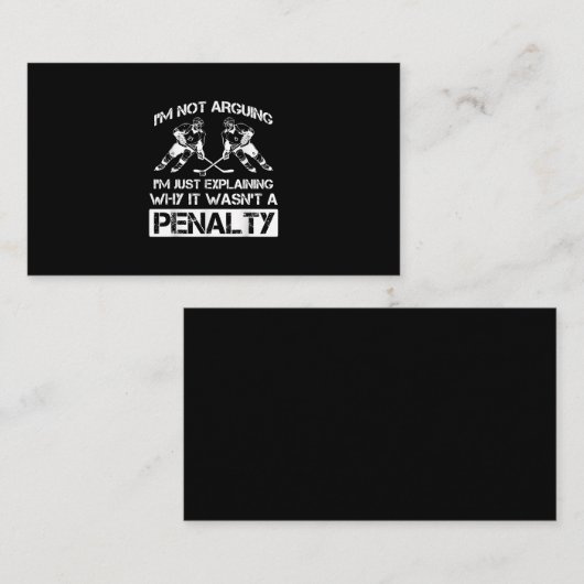 いじめっおもしろいたペナルティについて議論するアイスホッケー選手 名刺 (正面/裏面)