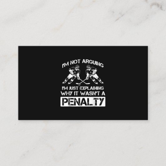 いじめっおもしろいたペナルティについて議論するアイスホッケー選手 名刺 (正面)