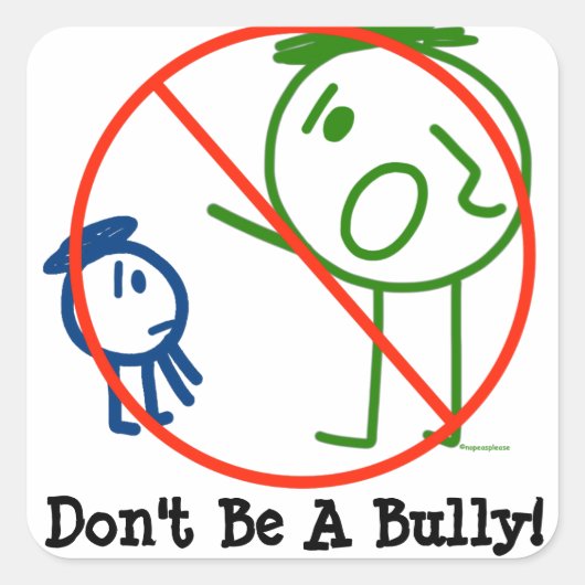 いじめっ子するな!シール スクエアシール (正面)