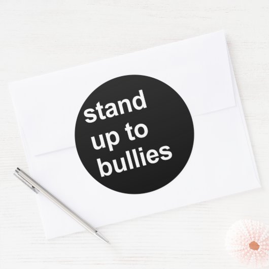 いじめっ子に立ち向かって下さい ラウンドシール (封筒)