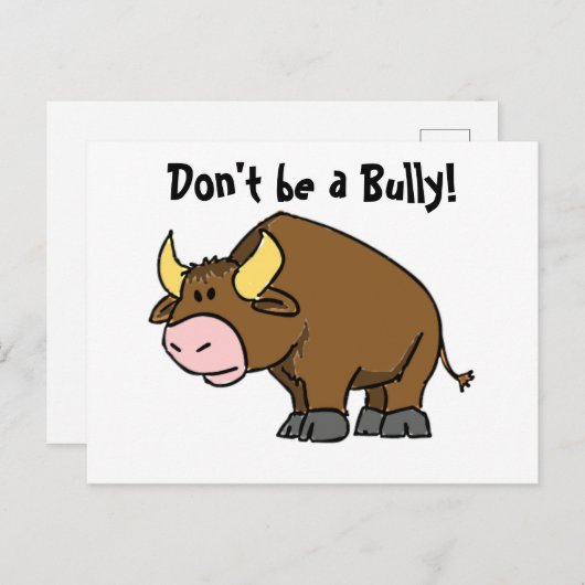 いじめっ子の牛の子供の漫画でおもしろいはいけない ポストカード (正面/裏面)