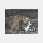 いじめっ子の青のブルドッグのフリースブランケット フリースブランケット (正面(横))