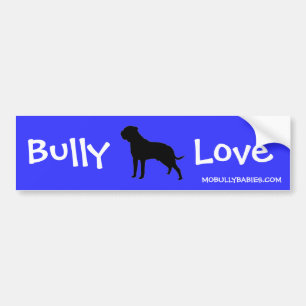 いじめっ子愛Bullmastiffのバンパーステッカー-青 バンパーステッカー