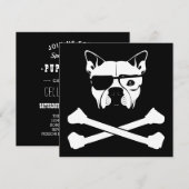 いじめられやすい犬種と髑髏 招待状 (正面/裏面)