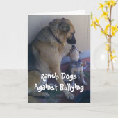 いじめることに対する牧場犬-カウボーイのParenting カード (黄色い花)