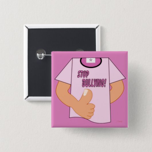 いじめることを止めて下さい 缶バッジ (正面&裏面)