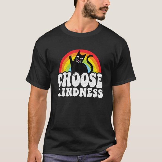 いじめ反対 虹 平和 優しい ヒッピーネコ 選択 Tシャツ (正面)