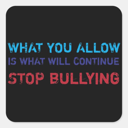 いじストップめに対するいじめ対策のないいじめ スクエアシール (正面)