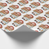 いす人形とティディベア ラッピングペーパー (角)