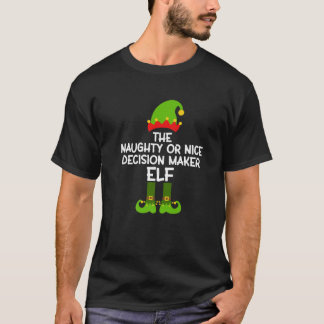 いたずらかいい子か判定するエルフのマッチングファミリー Tシャツ