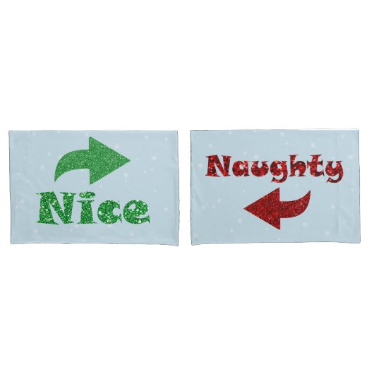 いたずらかいい子か 面白いブルークリスマス 枕カバー (フロントセット)