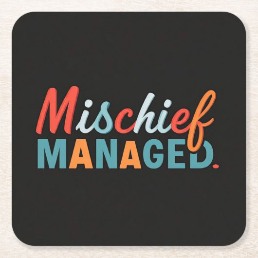 いたずらが管理した スクエアペーパーコースター (正面)