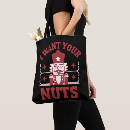 いたずらくるみ割り人形 皮肉なクリスマス おもしろTシャツ トートバッグ (クローズアップ)