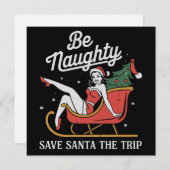 いたずらしてサンタの旅を節約しよう 面白いクリスマスのジョーク シーズンカード (正面/裏面)