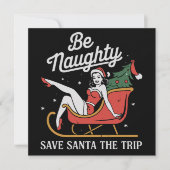 いたずらしてサンタの旅を節約しよう 面白いクリスマスのジョーク シーズンカード (正面)